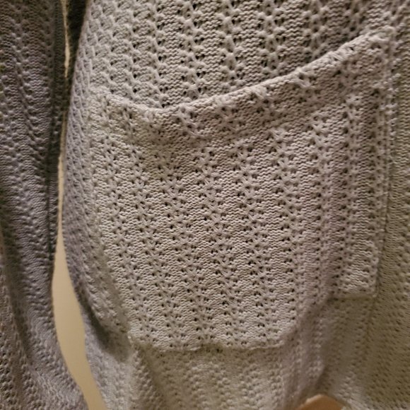 Cardigan Sweater with One button detail - Gray - Picture 3 of 4